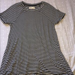 Hollister Black and White Striped Flowy Top